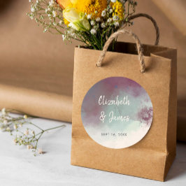 Moderne Waterverf Jewel Tones Boho Bruiloft Ronde Sticker