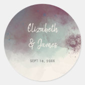 Moderne Waterverf Jewel Tones Boho Bruiloft Ronde Sticker (Voorkant)