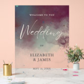 Moderne Waterverf Jewel Tones Boho Bruiloft Welkom Acryl Bord (Huwelijk)