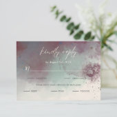 Moderne Waterverf Jewel Tones Boho Meal Keuze RSVP Kaartje (Staand voorkant)