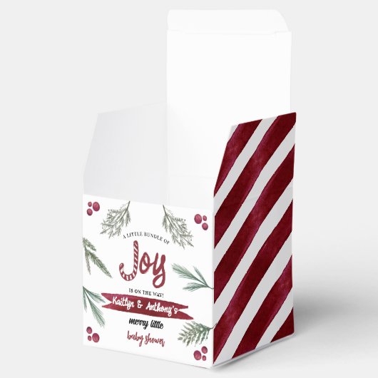Moderne Waterverf "Joy" Baby shower snoepriet Bedankdoosjes (Geopend)