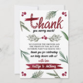 Moderne Waterverf "Joy" Baby shower snoepriet Bedankkaart (Voorkant)