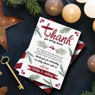 Moderne Waterverf "Joy" Baby shower snoepriet Bedankkaart