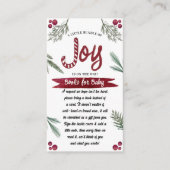 Moderne Waterverf "Joy" Baby shower snoepriet Informatiekaartje (Voorkant)