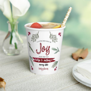 Moderne Waterverf "Joy" Baby shower snoepriet Papieren Bekers
