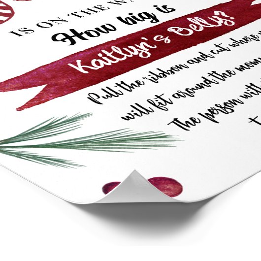 Moderne Waterverf "Joy" Baby shower snoepriet Poster (Hoek)