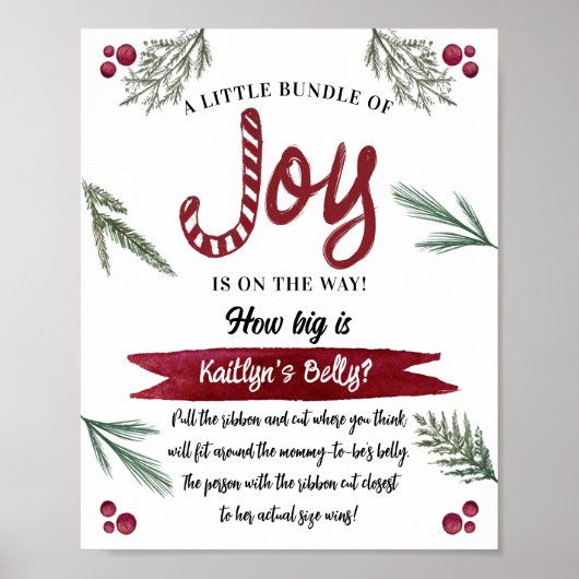 Moderne Waterverf "Joy" Baby shower snoepriet Poster (Voorkant)