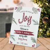 Moderne Waterverf "Joy" Baby shower snoepriet Reclamebord Met Voetstuk
