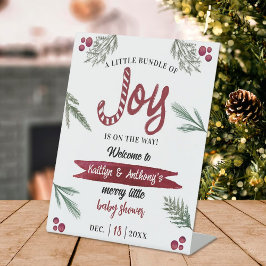 Moderne Waterverf "Joy" Baby shower snoepriet Reclamebord Met Voetstuk