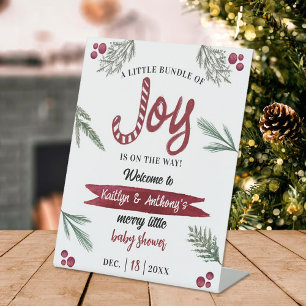 Moderne Waterverf "Joy" Baby shower snoepriet Reclamebord Met Voetstuk