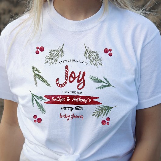 Moderne Waterverf "Joy" Baby shower snoepriet T-shirt