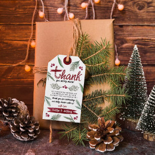 Moderne Waterverf "Joy" Candy Cane Baby shower dat Cadeaulabel