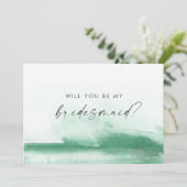 Moderne Waterverf | Kaart Groene bruidsschat (Staand voorkant)