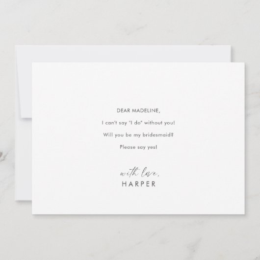 Moderne Waterverf | Kaart Rode bruidsmeisje (Achterkant)