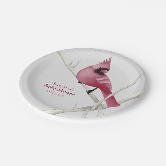 Moderne Waterverf kardinaal vogel Papieren Bordje (Gekanteld)