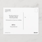 Moderne waterverf kersenbloesem bruiloft dank u briefkaart (Achterkant)