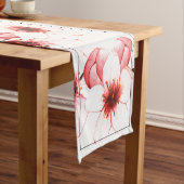 Moderne Waterverf kersenbloesem Japans geïnspireer Korte Tafelloper (Voorbeeld)