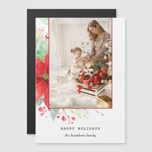 Moderne Waterverf kerst botanische foto (Voorkant / Achterkant)