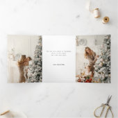 Moderne Waterverf kerst botanische foto Drieluik Kaart (Binnen)