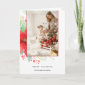 Moderne Waterverf kerst botanische foto Feestdagen Kaart (Voorkant)