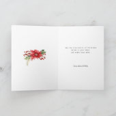 Moderne Waterverf kerst botanische foto Feestdagen Kaart (Binnen)