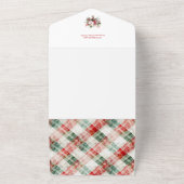 Moderne Waterverf Kerst Botanische Twee-Foto All In One Uitnodiging (Buitenkant)