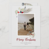 Moderne Waterverf kerst Feestdagenkaart (Voorkant / Achterkant)