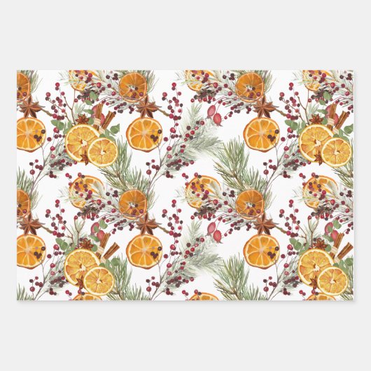 Moderne Waterverf Kerst Invernal specerijen Inpakpapier Vel (Voorkant 3)