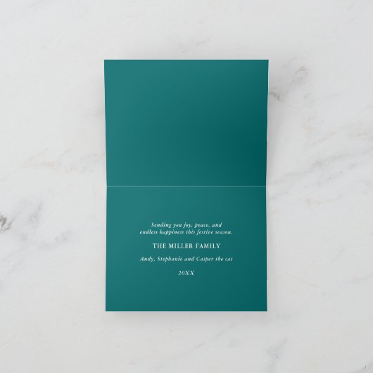 Moderne Waterverf Kerst JOY Botanische krans Feestdagen Kaart (Binnen)