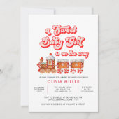 Moderne Waterverf kerstBaby shower Kaart (Voorkant)