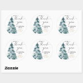 Moderne waterverf kerstboom baby shower ronde sticker (Vel)