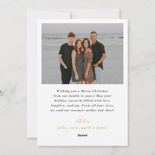 Moderne Waterverf kerstboom foto Feestdagenkaart (Achterkant)