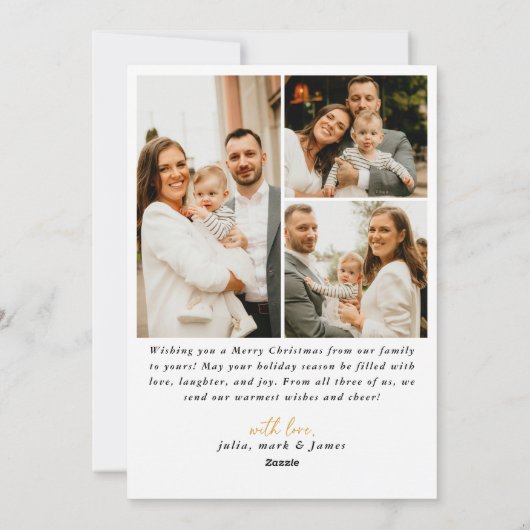 Moderne Waterverf kerstboom foto vakantieauto Feestdagenkaart (Achterkant)