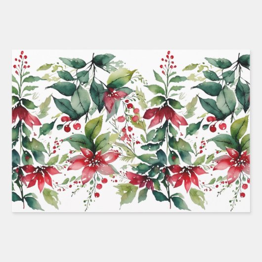 Moderne Waterverf kerstboom kerstvakantie Inpakpapier Vel (Voorkant)