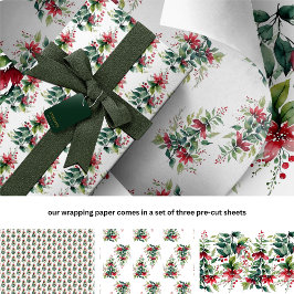 Moderne Waterverf kerstboom kerstvakantie Inpakpapier Vel