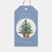 Moderne Waterverf Kerstboom Minimaal Eenvoudig Cadeaulabel (Voorkant)