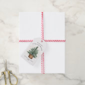 Moderne Waterverf Kerstboom Minimaal Eenvoudig Cadeaulabel (Met Touw)