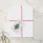 Moderne Waterverf Kerstboom Minimaal Eenvoudig Cadeaulabel (Met Touw)