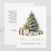 Moderne Waterverf kerstboom niet foto Feestdagenkaart (Voorkant / Achterkant)