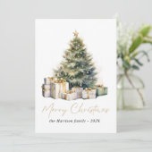 Moderne Waterverf kerstboom niet foto Feestdagenkaart (Staand voorkant)