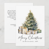 Moderne Waterverf kerstboom niet foto Feestdagenkaart (Voorkant / Achterkant)
