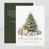 Moderne Waterverf kerstboom niet foto Feestdagenkaart (Voorkant / Achterkant)