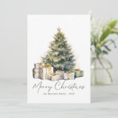 Moderne Waterverf kerstboom niet foto Feestdagenkaart (Staand voorkant)