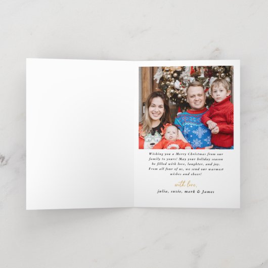 Moderne Waterverf kerstboom niet foto Folie Feestdagenkaart (Binnenlaag)