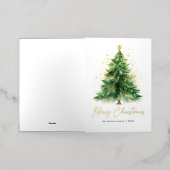 Moderne Waterverf kerstboom niet foto Folie Feestdagenkaart (Buiten Laag)
