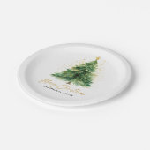 Moderne Waterverf kerstboom niet foto Papieren Bordje (Gekanteld)