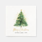 Moderne Waterverf kerstboom niet foto Servet (Voorkant)