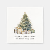 Moderne Waterverf kerstboom niet foto Servet (Voorkant)