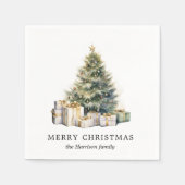 Moderne Waterverf kerstboom niet foto Servet (Voorkant)