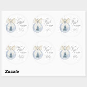 Moderne Waterverf kerstboombaby shower Ronde Sticker (Vel)